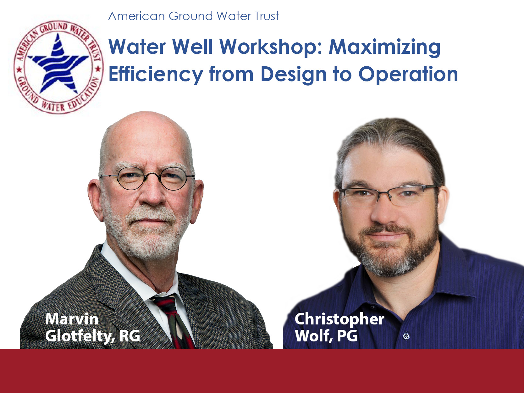 Presenting at AGWT Water Well Workshop