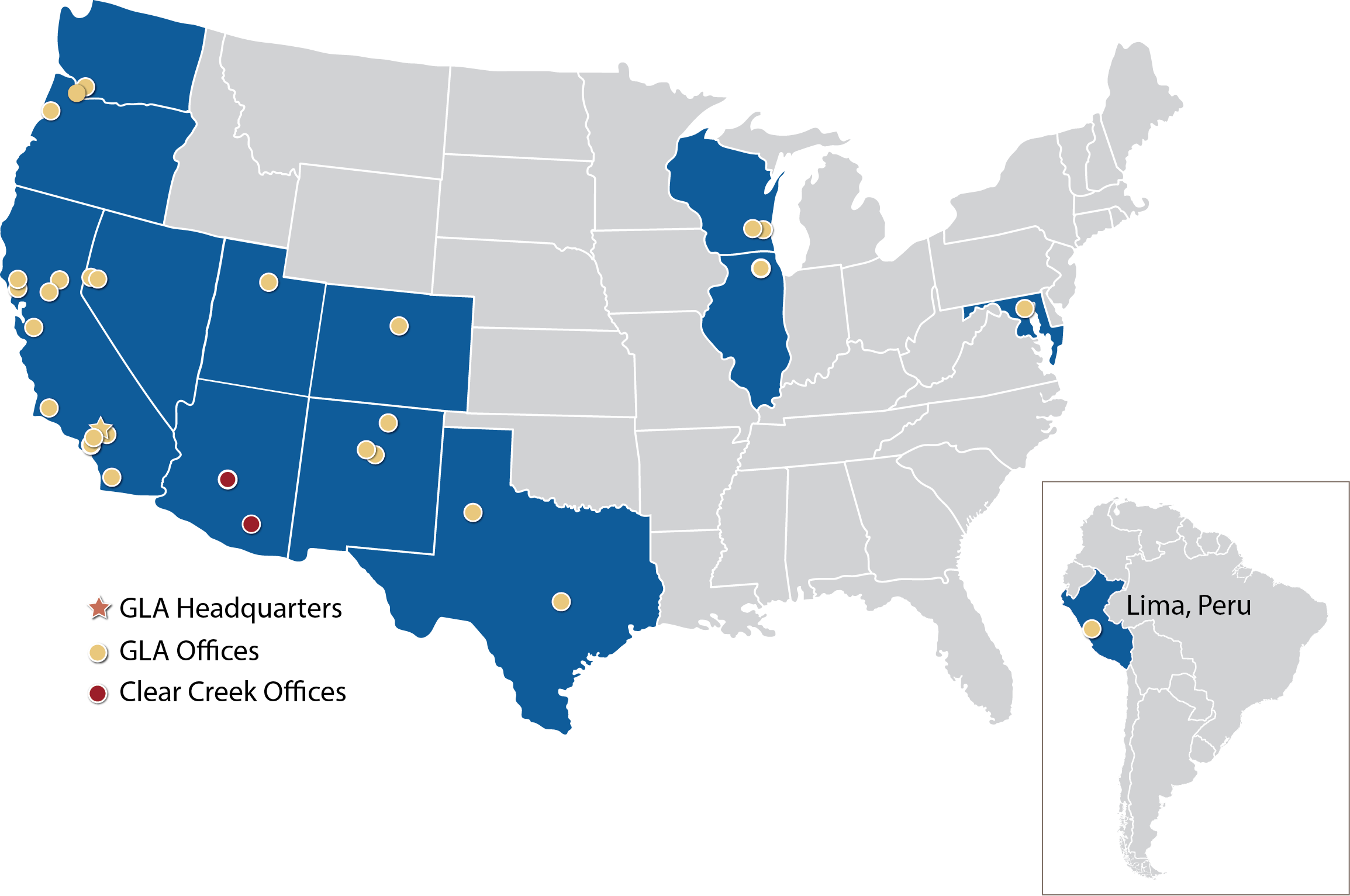 Clear Creek offices map